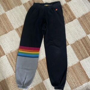 Aviator Nation - small sweat paints with gray leg and stripes. Like new.